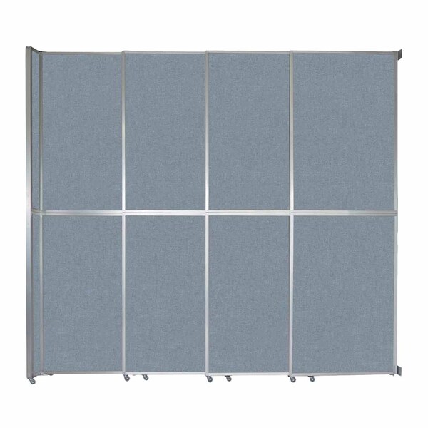 Operable Wall Sliding Room Divider 12'8" x 12'3" Powder Blue Fabric